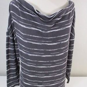 Apt. 9 Gray Striped Draped Cowl Neck Sweater